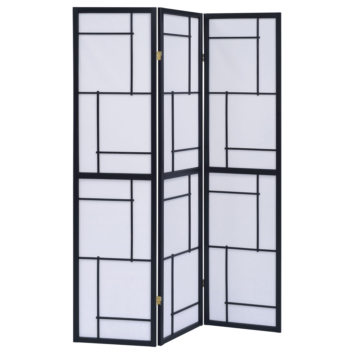 Katerina 3-Panel Folding Floor Screen Black And White