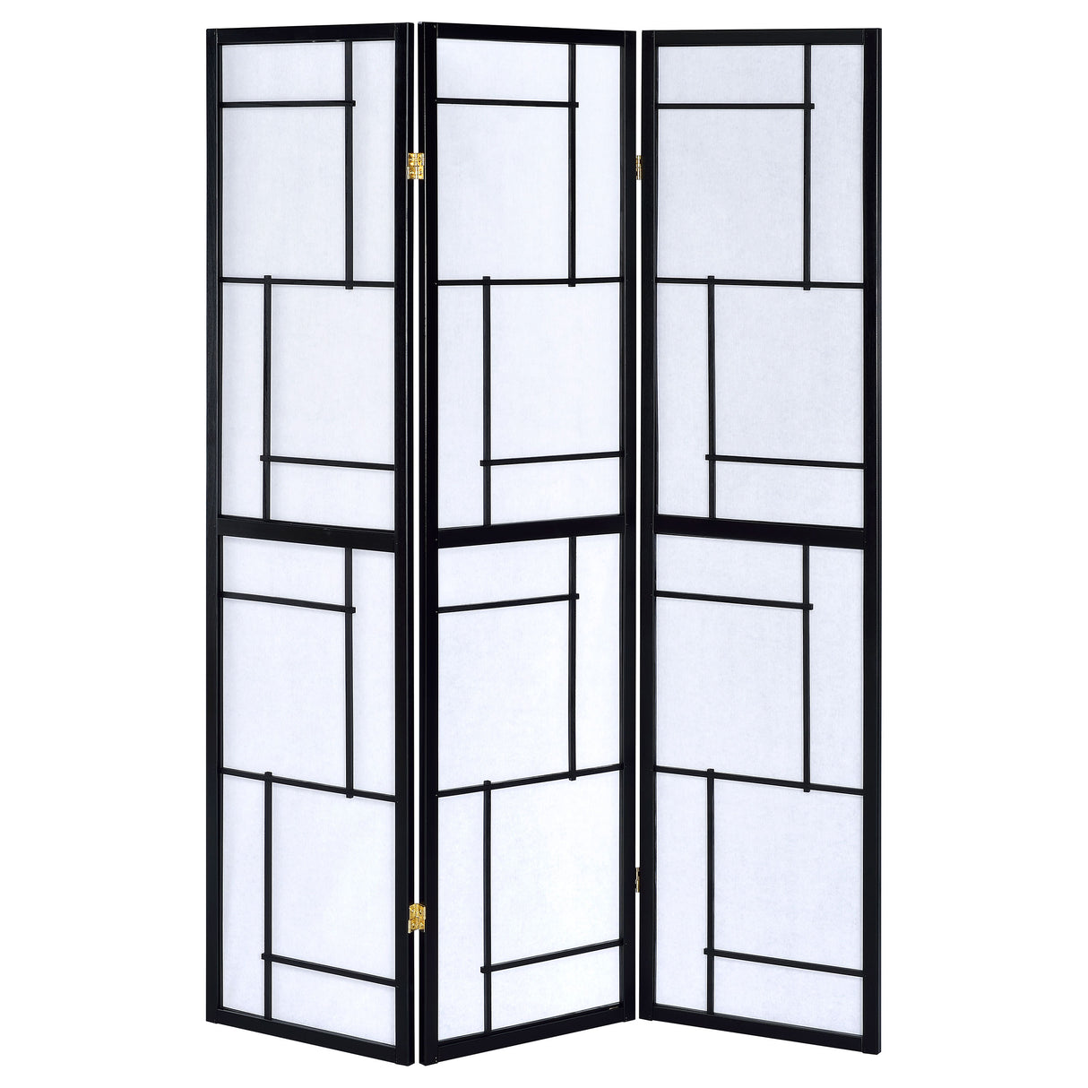 Katerina 3-Panel Folding Floor Screen Black And White