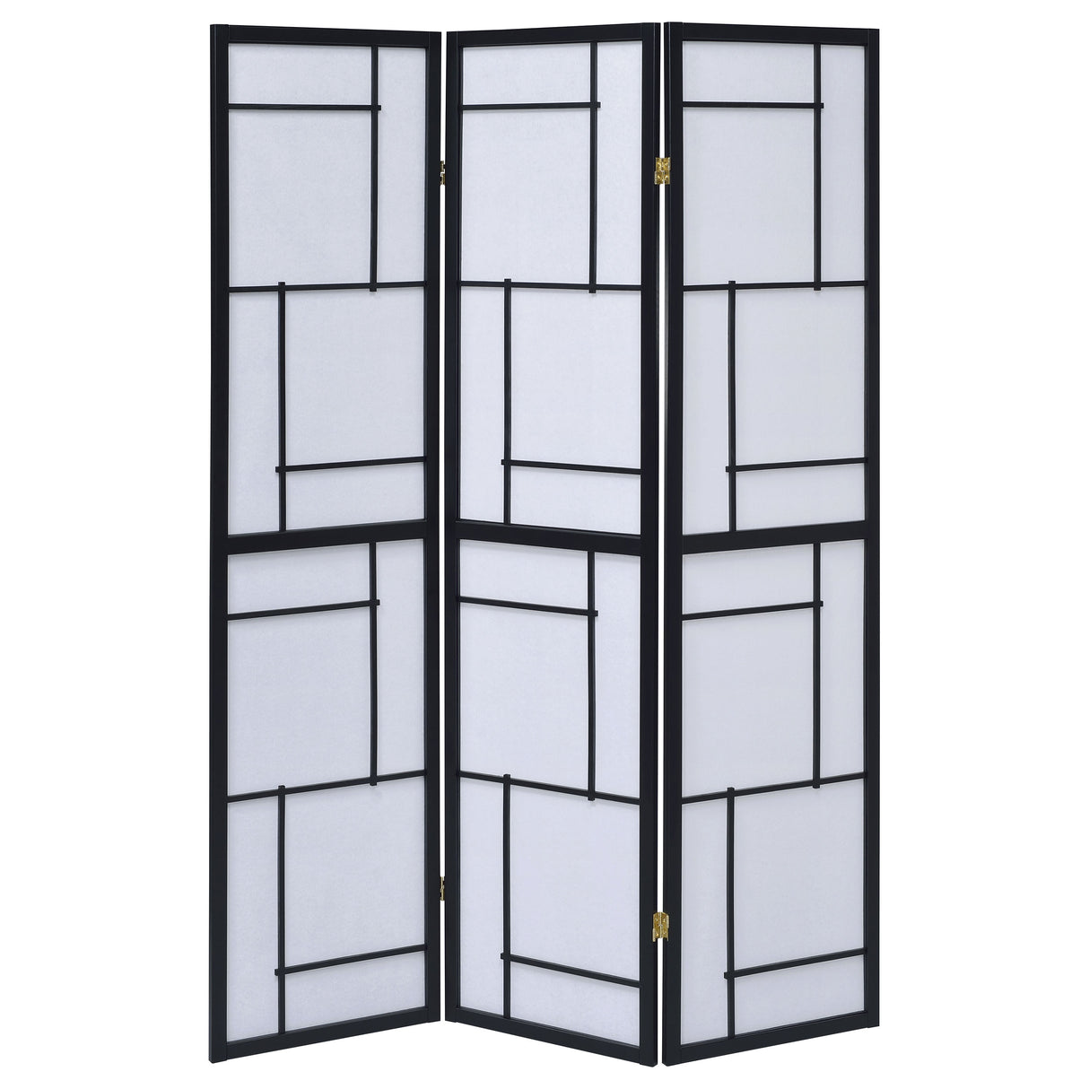 Katerina 3-Panel Folding Floor Screen Black And White