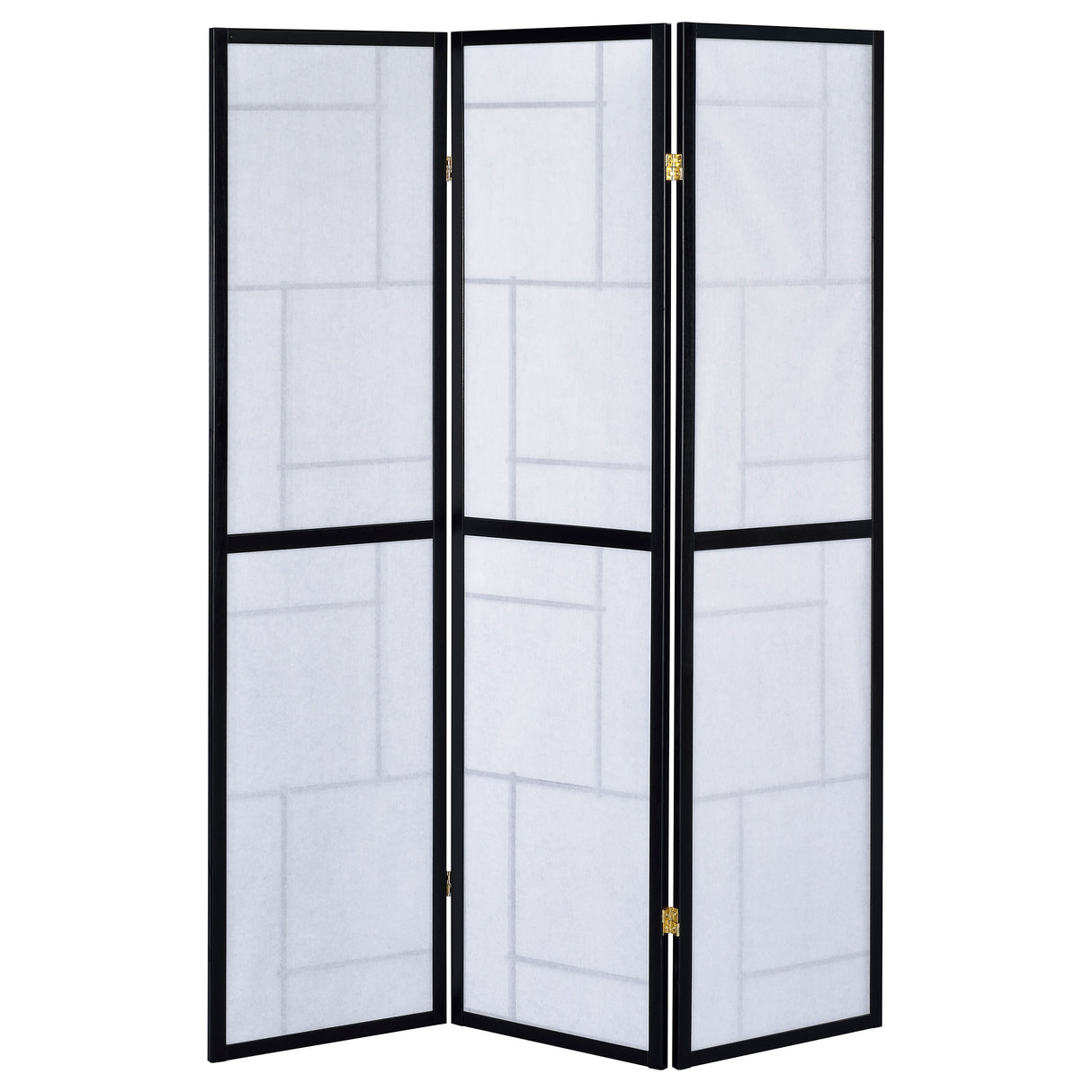 Katerina 3-Panel Folding Floor Screen Black And White
