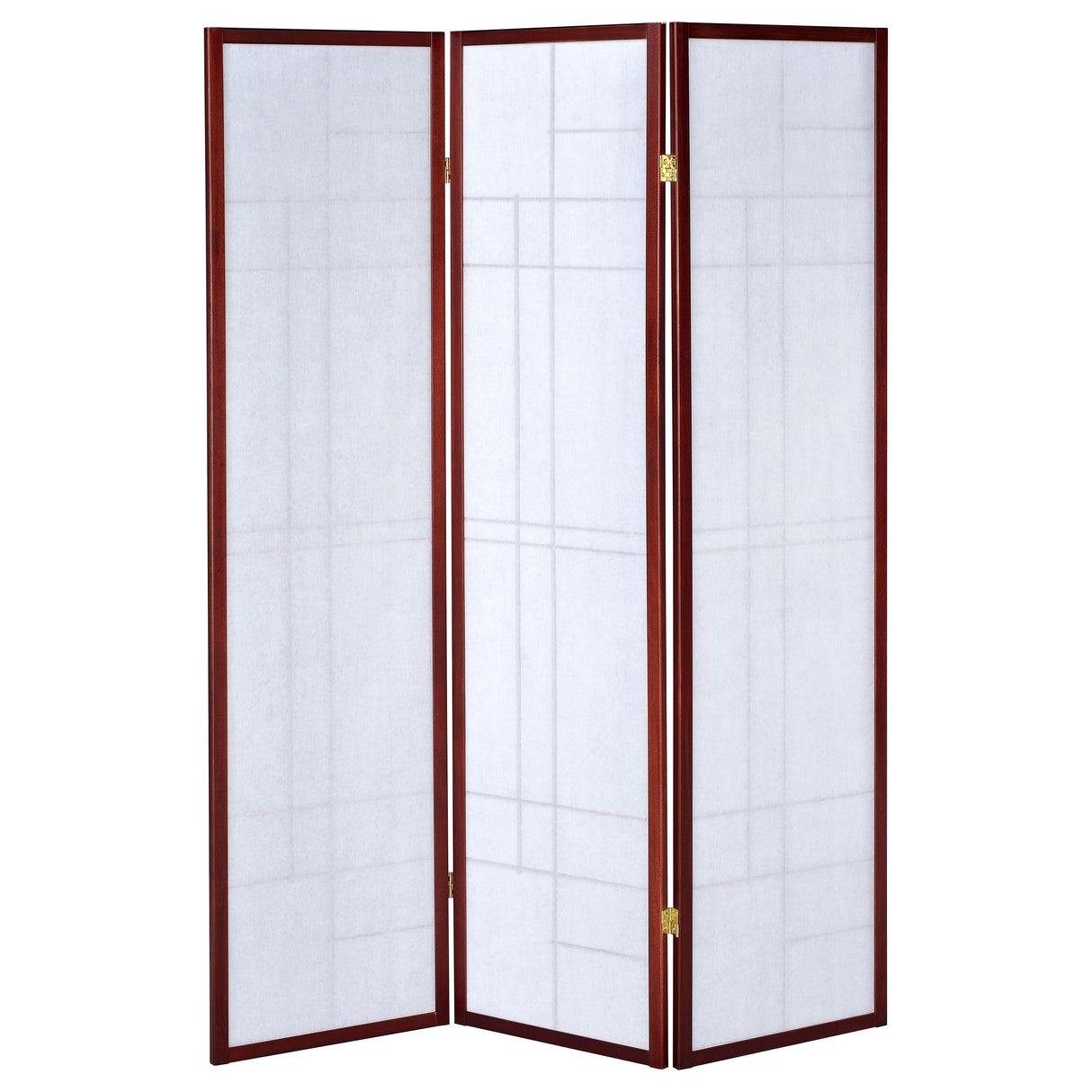 Katerina 3-Panel Folding Floor Screen White And Cherry