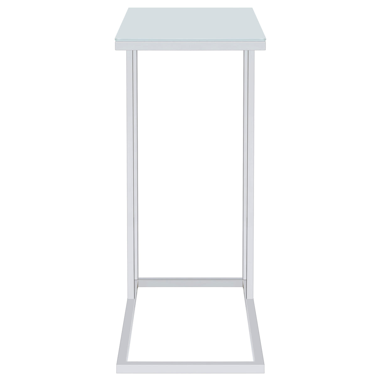 Stella Glass Top Accent Table Chrome And White