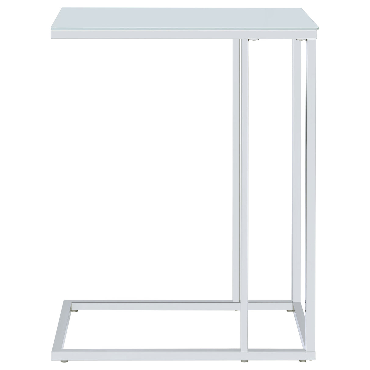 Stella Glass Top Accent Table Chrome And White
