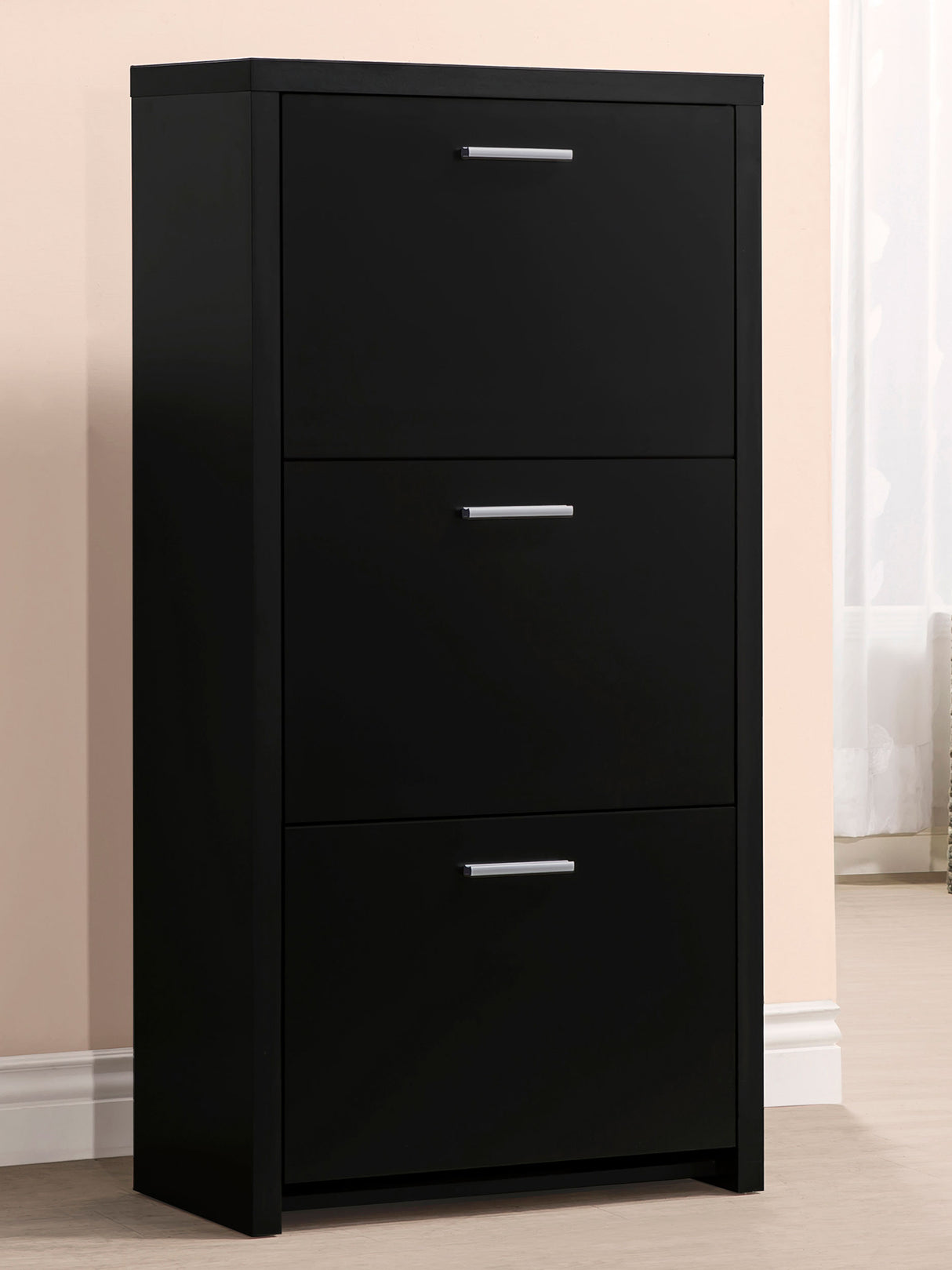 Vivian 3-Drawer Shoe Cabinet Black