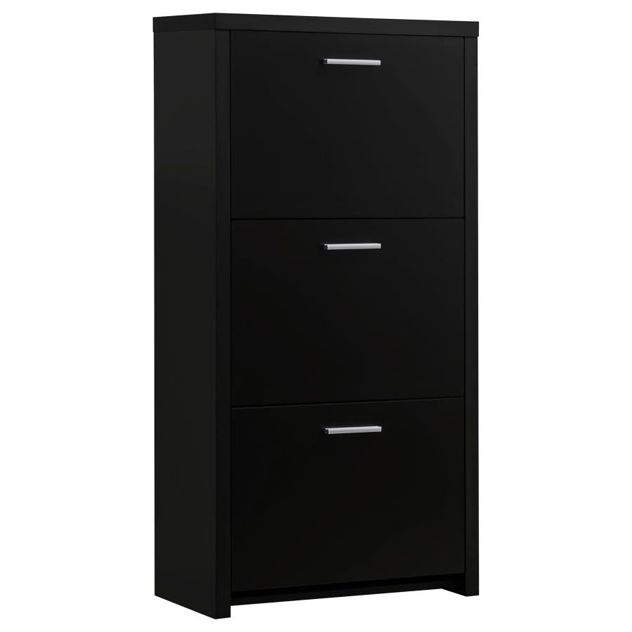 Vivian 3-Drawer Shoe Cabinet Black