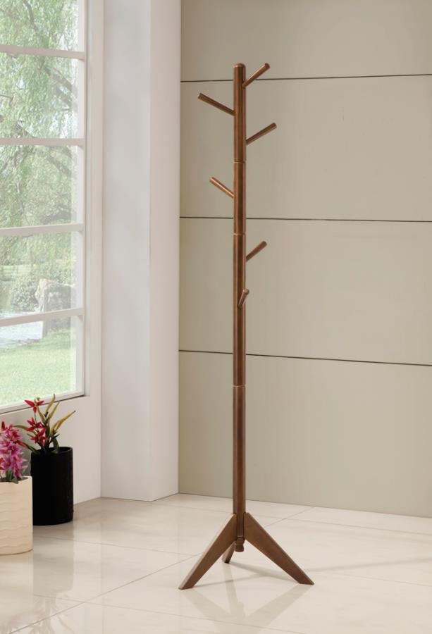 Devlin Coat Rack With 6 Hooks Walnut