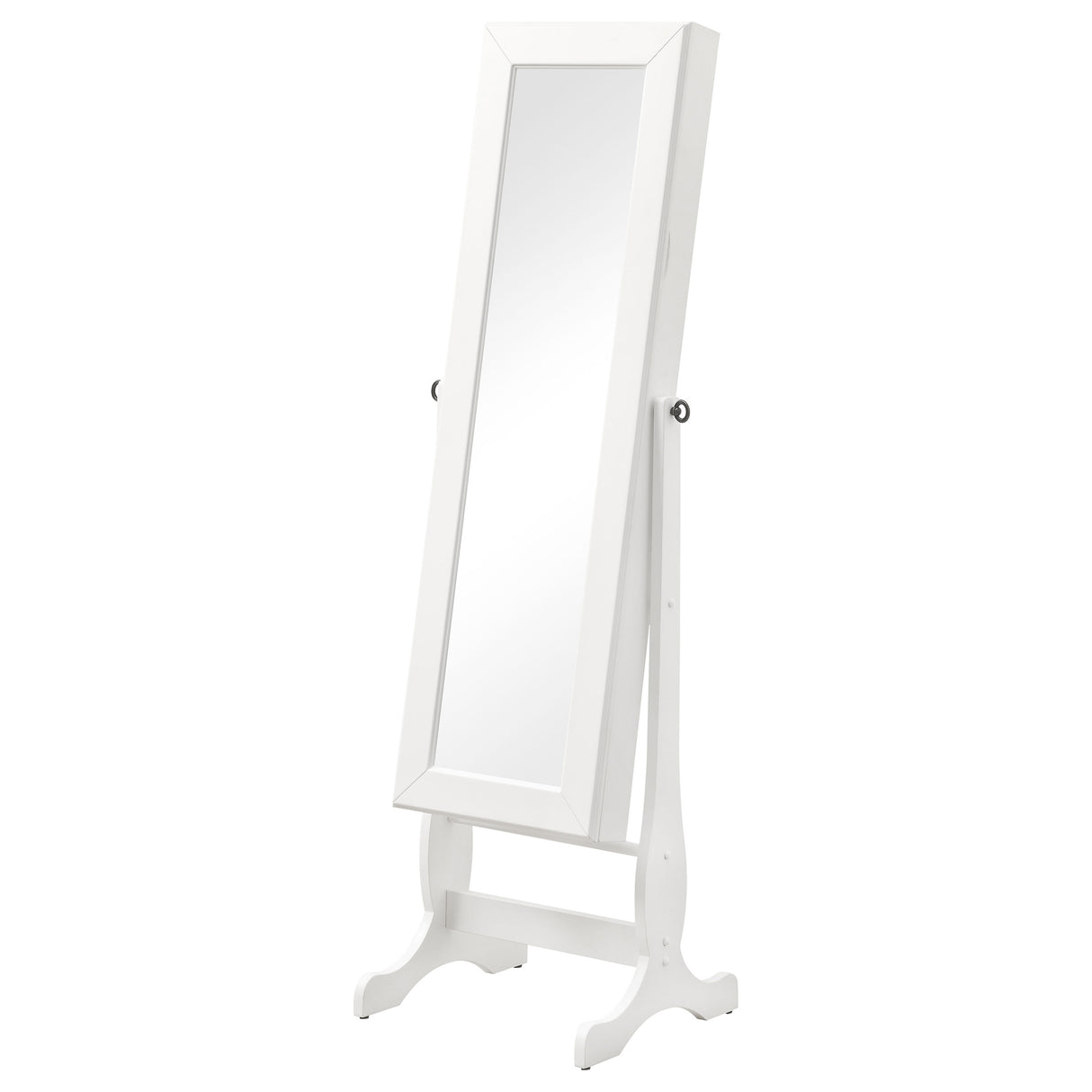 Batista Jewelry Cheval Mirror With Drawers White