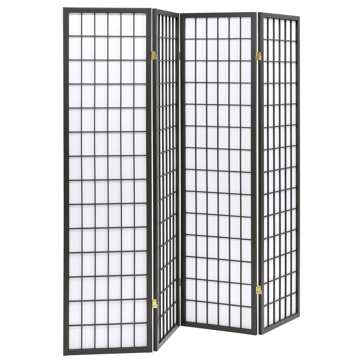 Roberto 4-Panel Folding Screen Dark Grey And White
