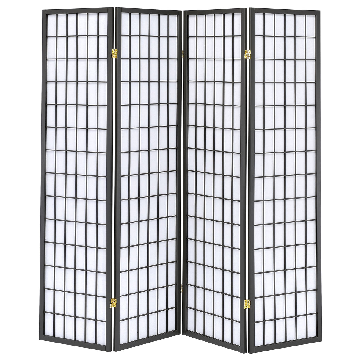 Roberto 4-Panel Folding Screen Dark Grey And White