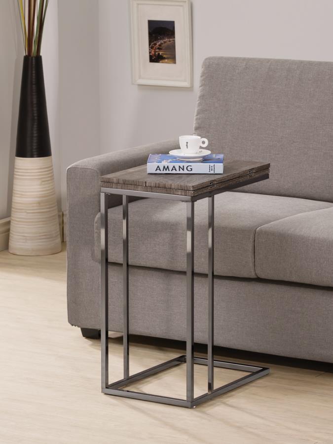 Pedro Expandable Top Accent Table Weathered Grey And Black