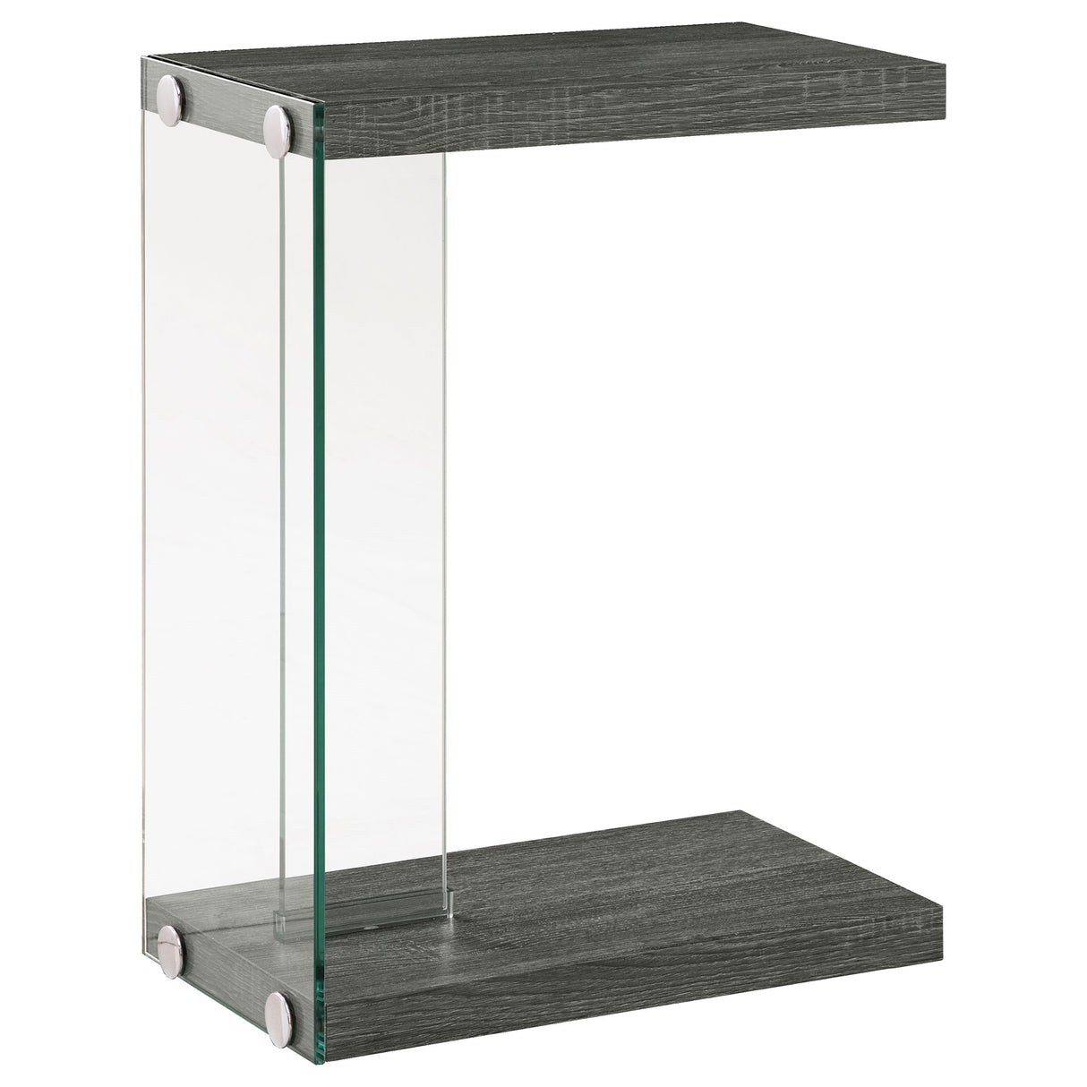 Alison Accent Table Weathered Grey And Clear
