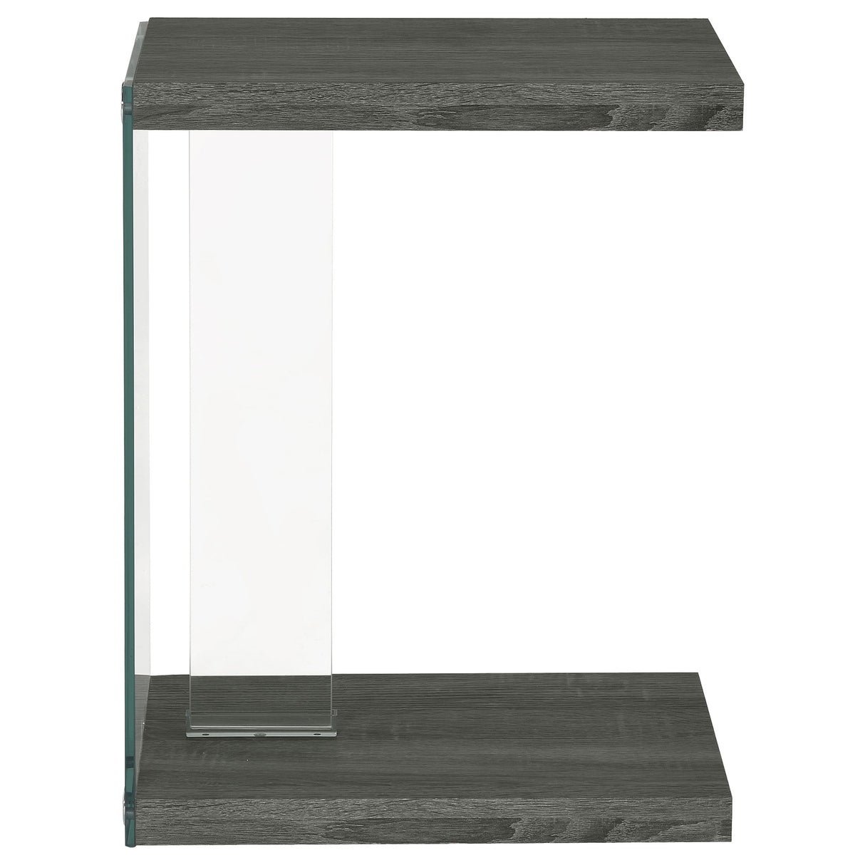Alison Accent Table Weathered Grey And Clear
