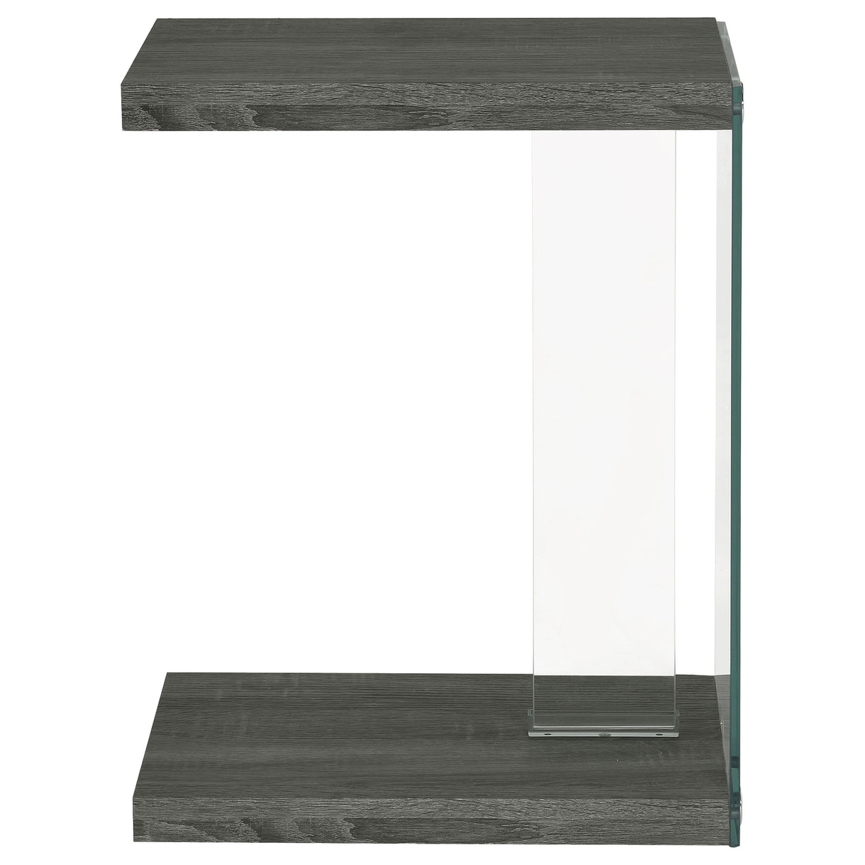 Alison Accent Table Weathered Grey And Clear