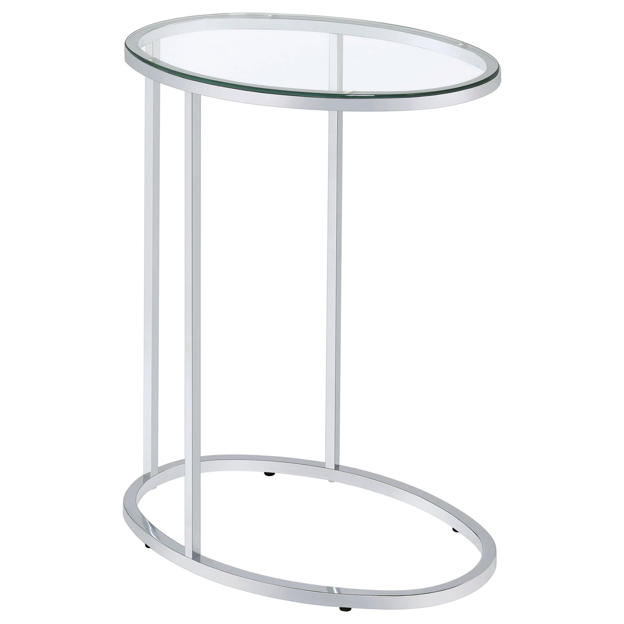 Kyle Oval Snack Table Chrome And Clear