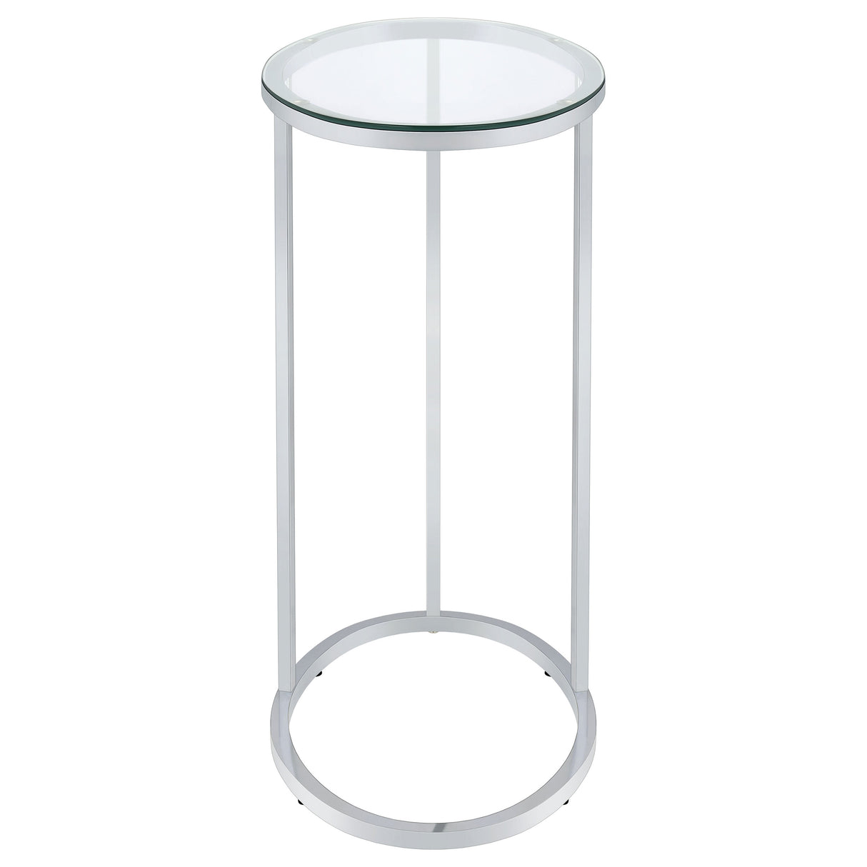 Kyle Oval Snack Table Chrome And Clear