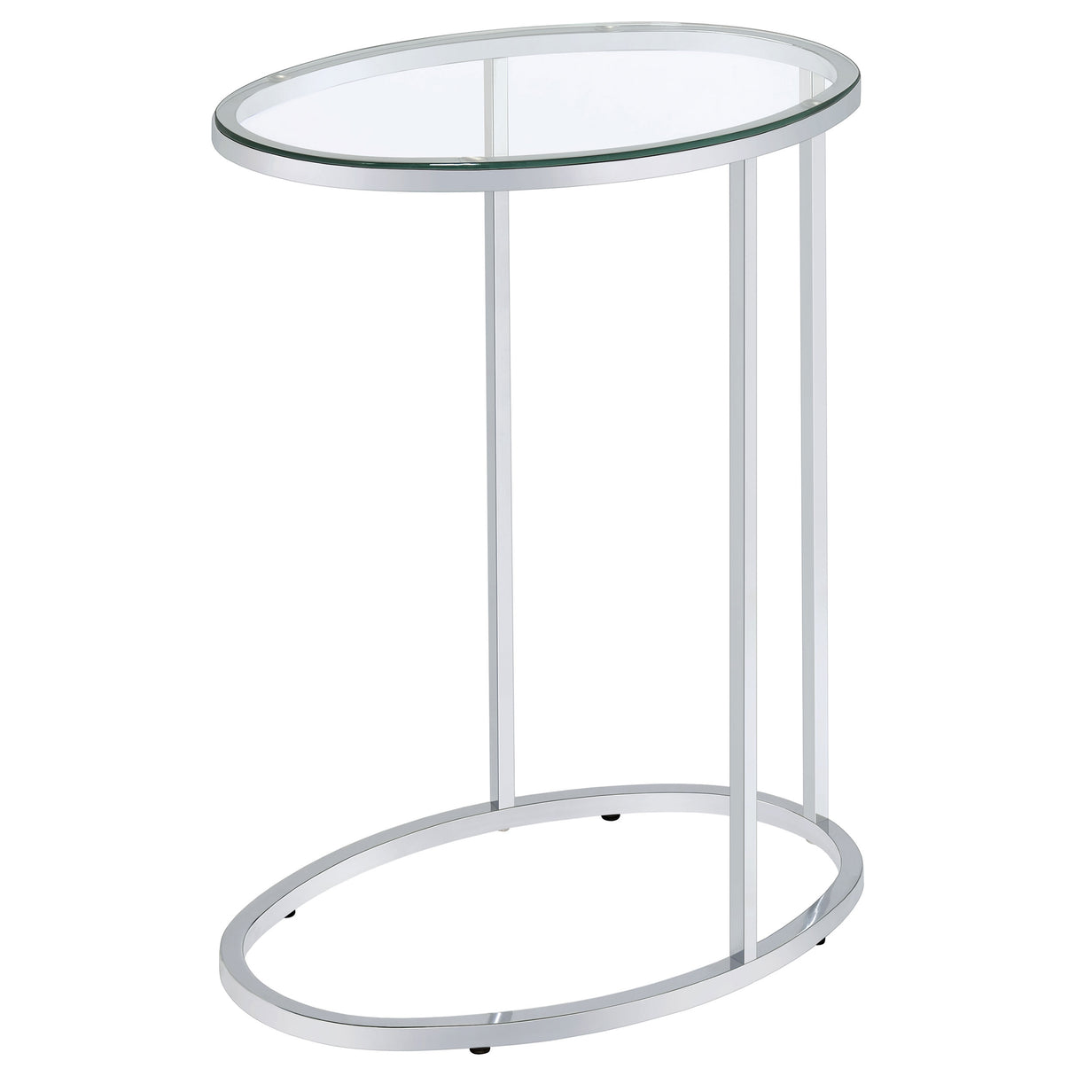 Kyle Oval Snack Table Chrome And Clear