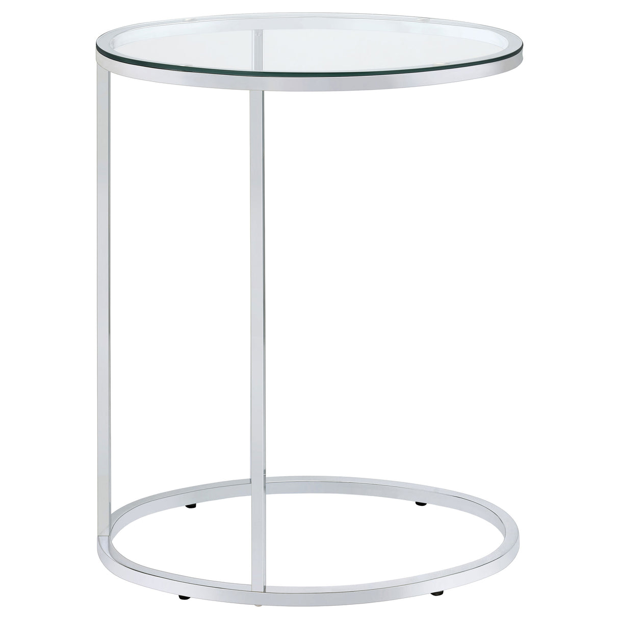 Kyle Oval Snack Table Chrome And Clear