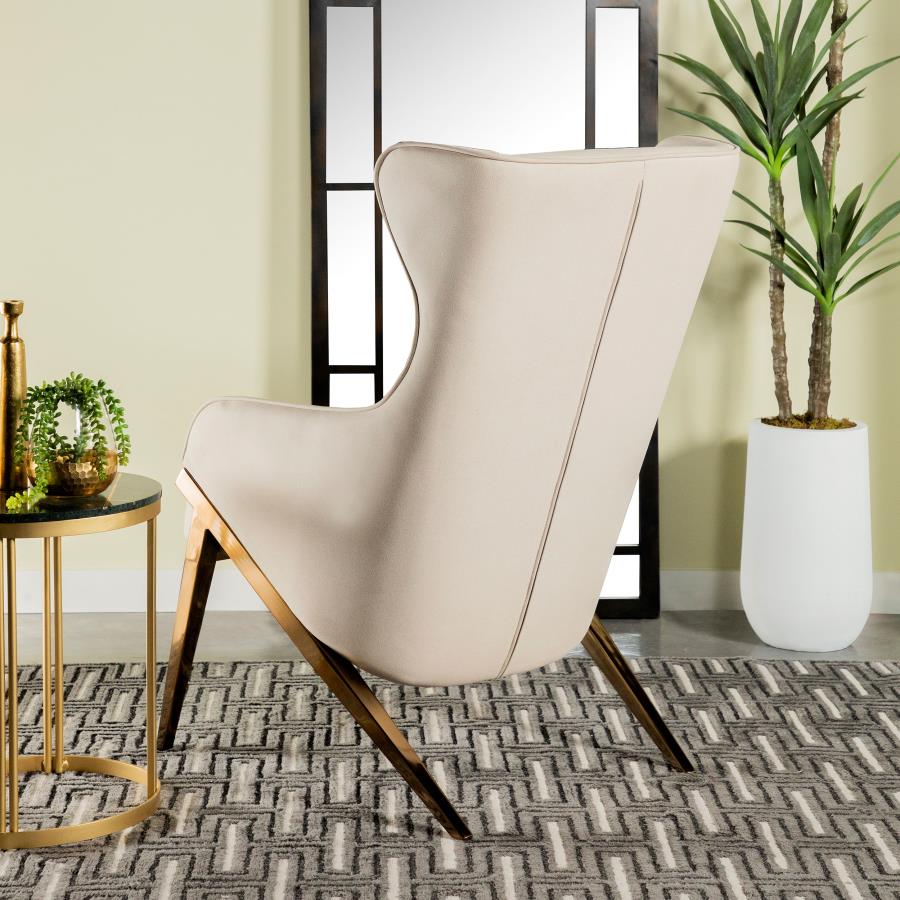 Walker Upholstered Accent Chair Cream And Bronze