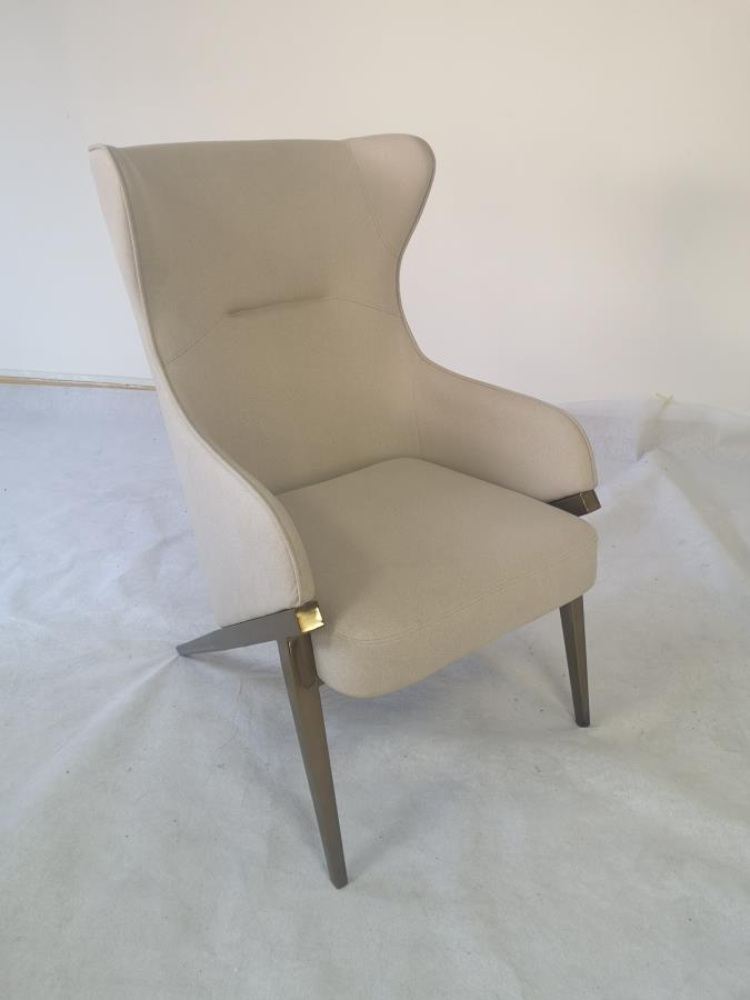 Walker Upholstered Accent Chair Cream And Bronze