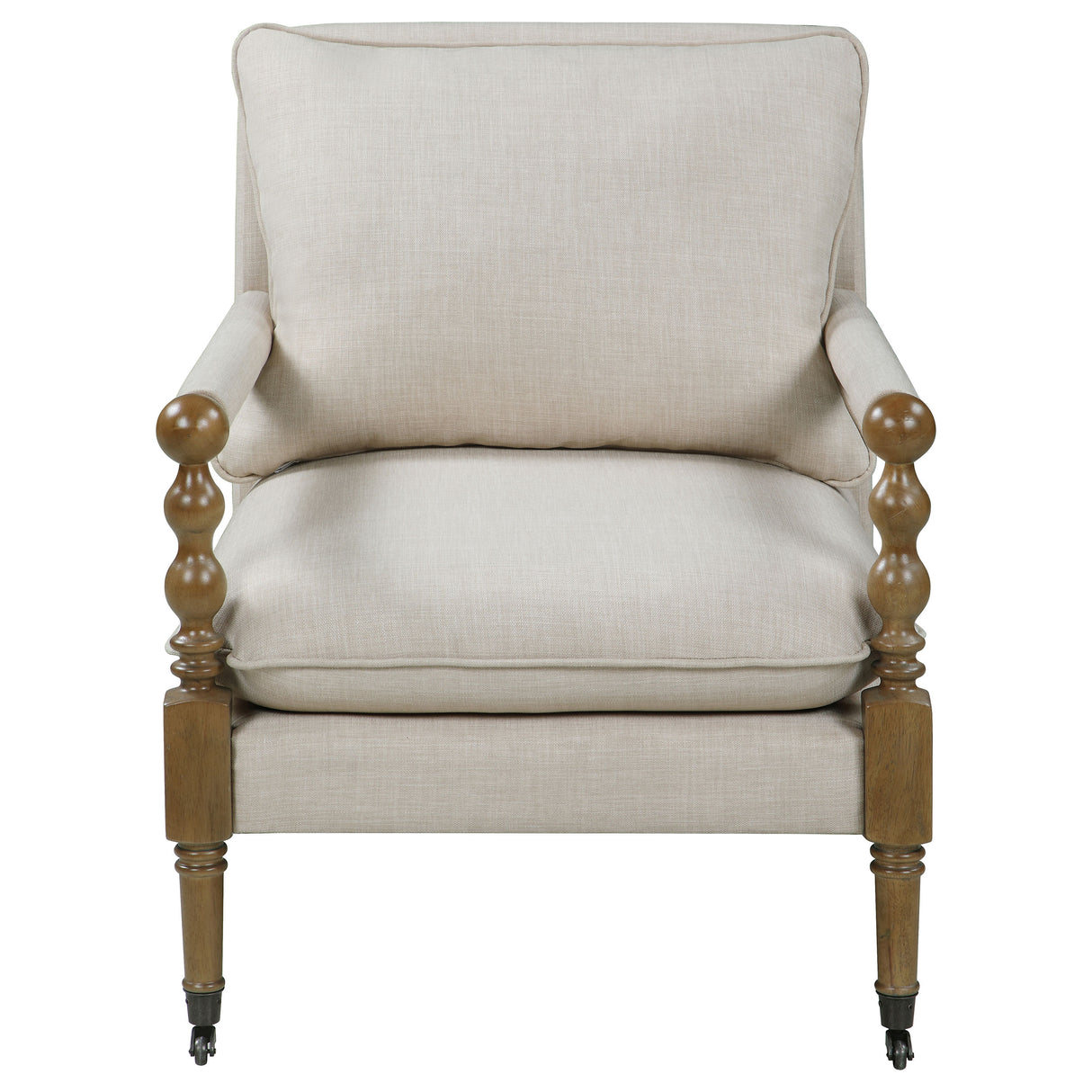 Monaghan Upholstered Accent Chair With Casters Beige