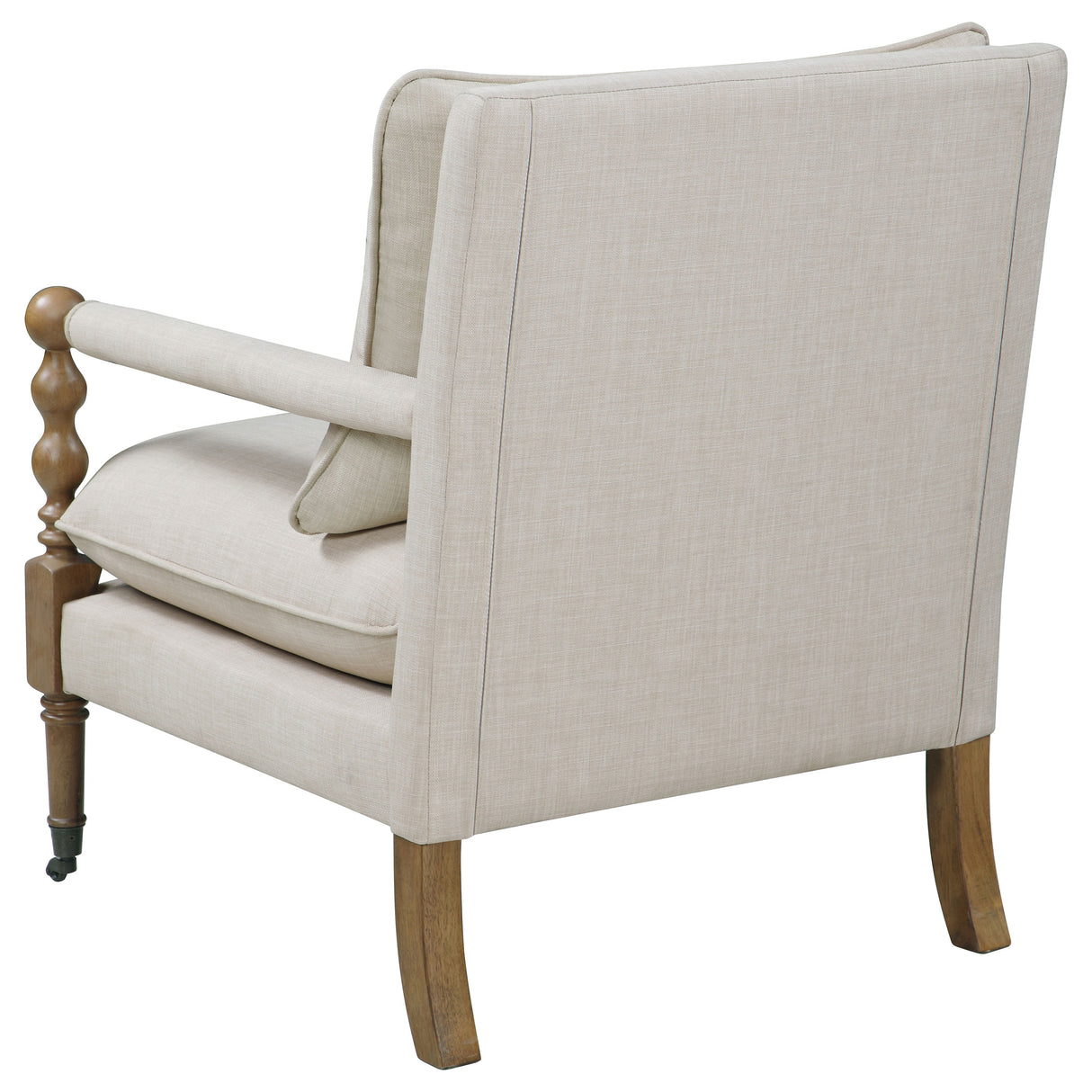 Monaghan Upholstered Accent Chair With Casters Beige