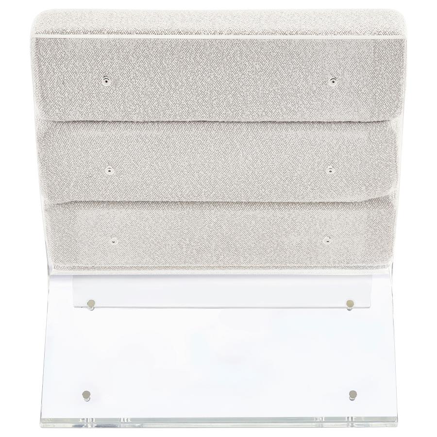 Serreta Boucle Upholstered Armless Acrylic Chair Ivory
