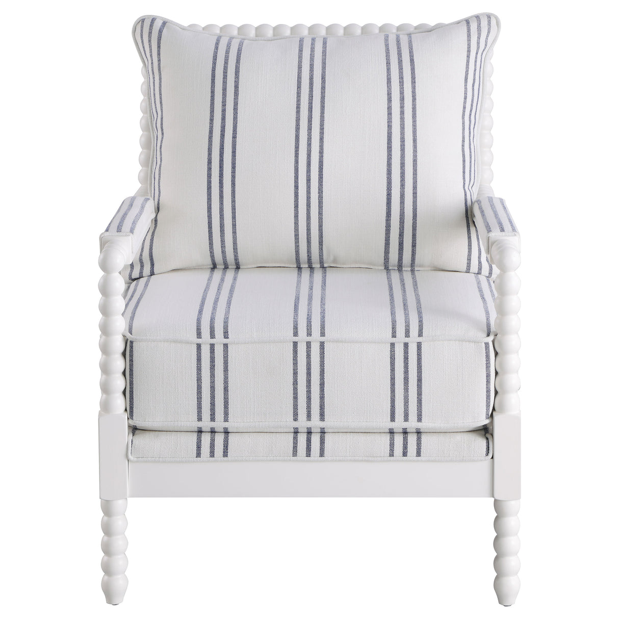 Blanchett Upholstered Accent Chair With Spindle Accent White And Navy
