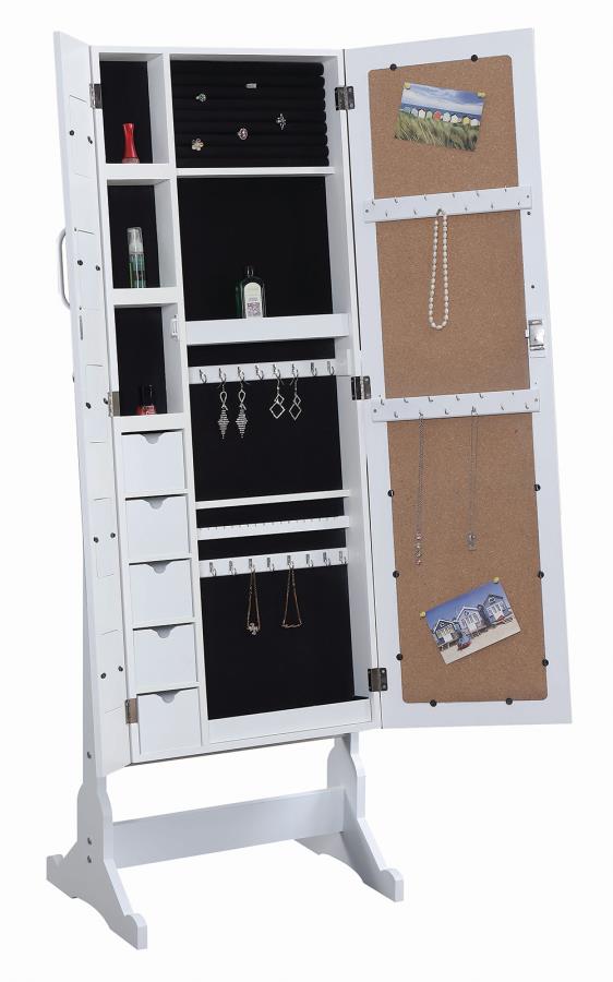 Doyle Jewelry Cheval Mirror With Picture Frames White