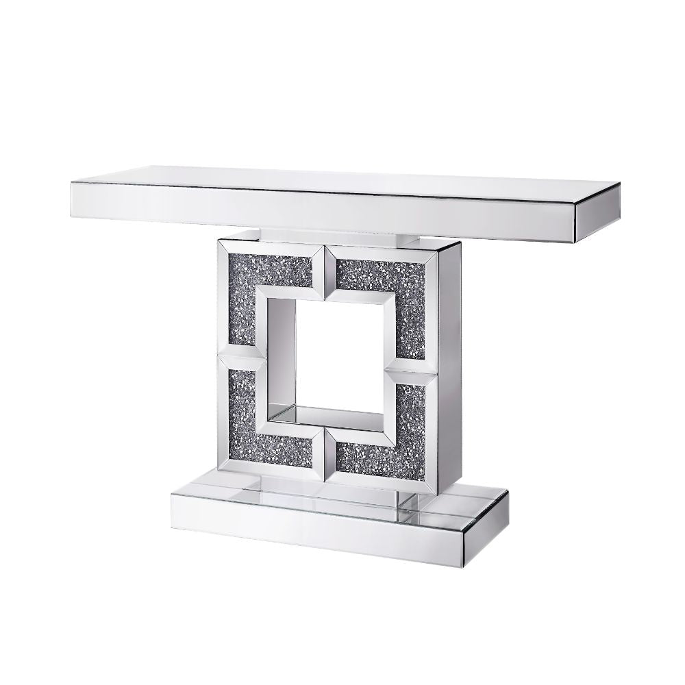Noralie Mirrored & Faux Diamonds Accent Table