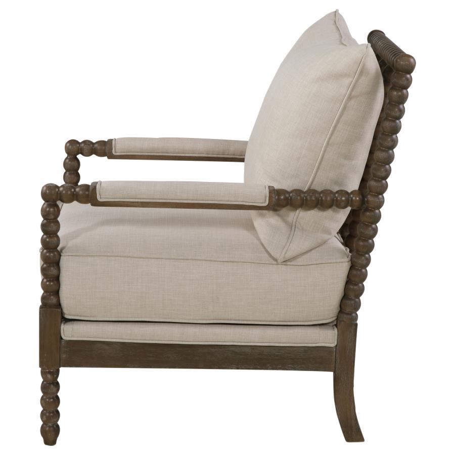 Blanchett Cushion Back Accent Chair Beige And Natural