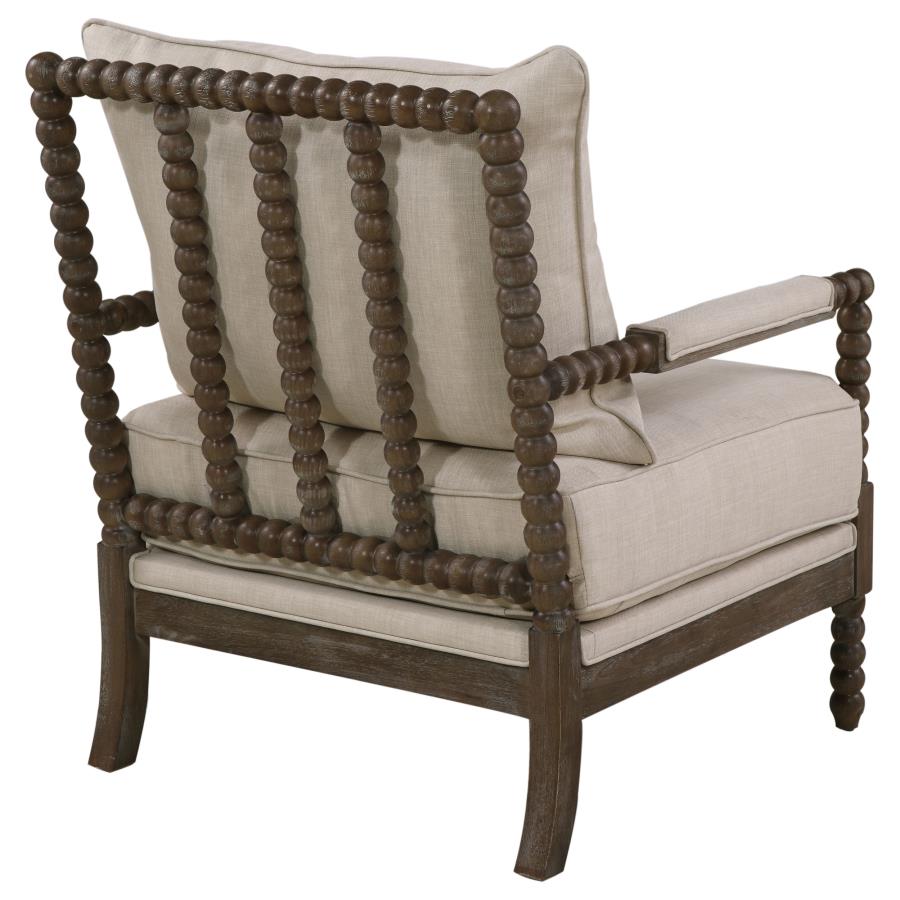 Blanchett Cushion Back Accent Chair Beige And Natural