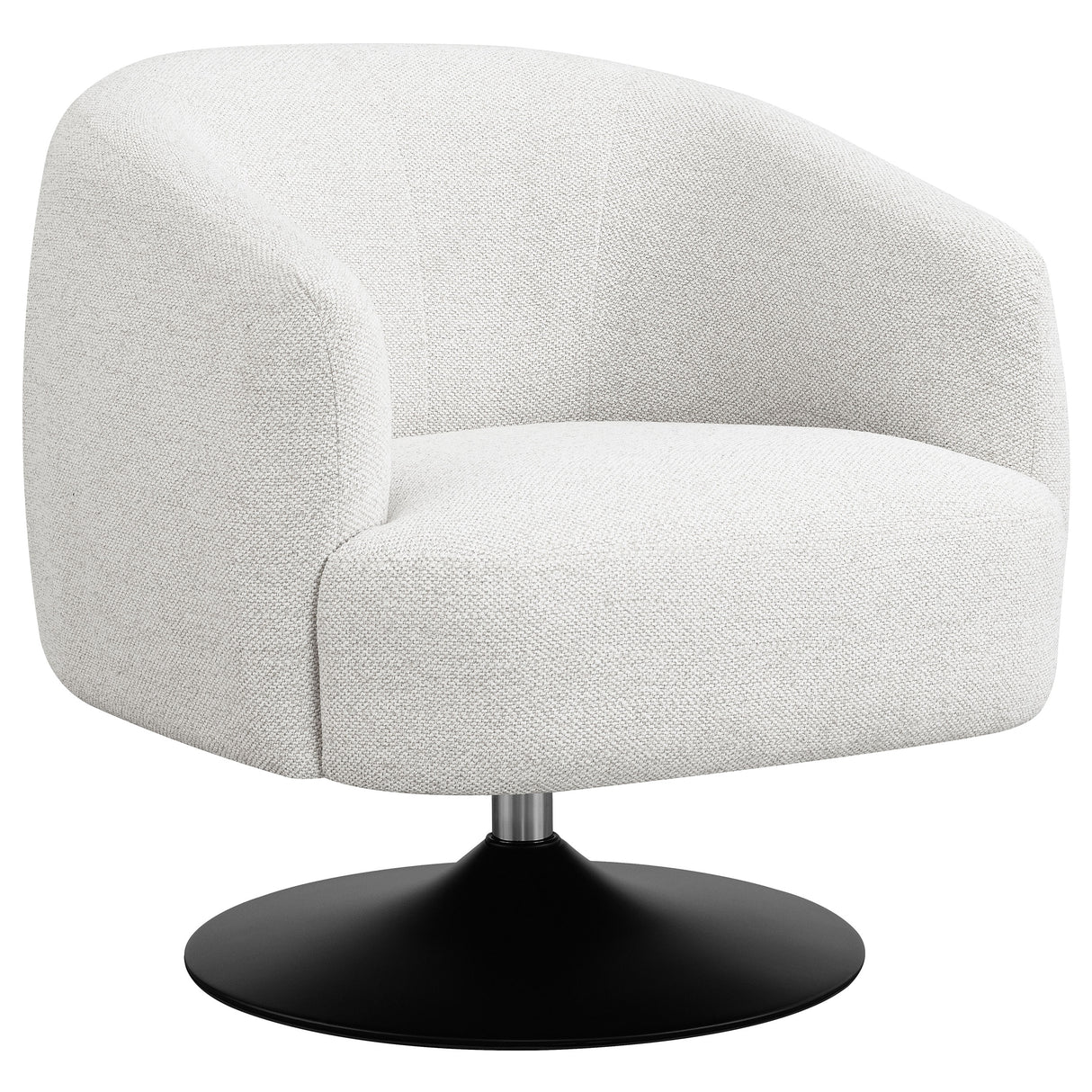 Dave Upholstered Swivel Accent Chair Beige And Matte Black