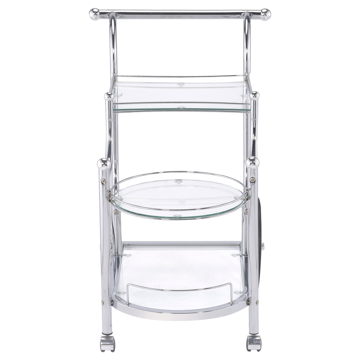 Sarandon 3-Tier Serving Cart Chrome And Clear