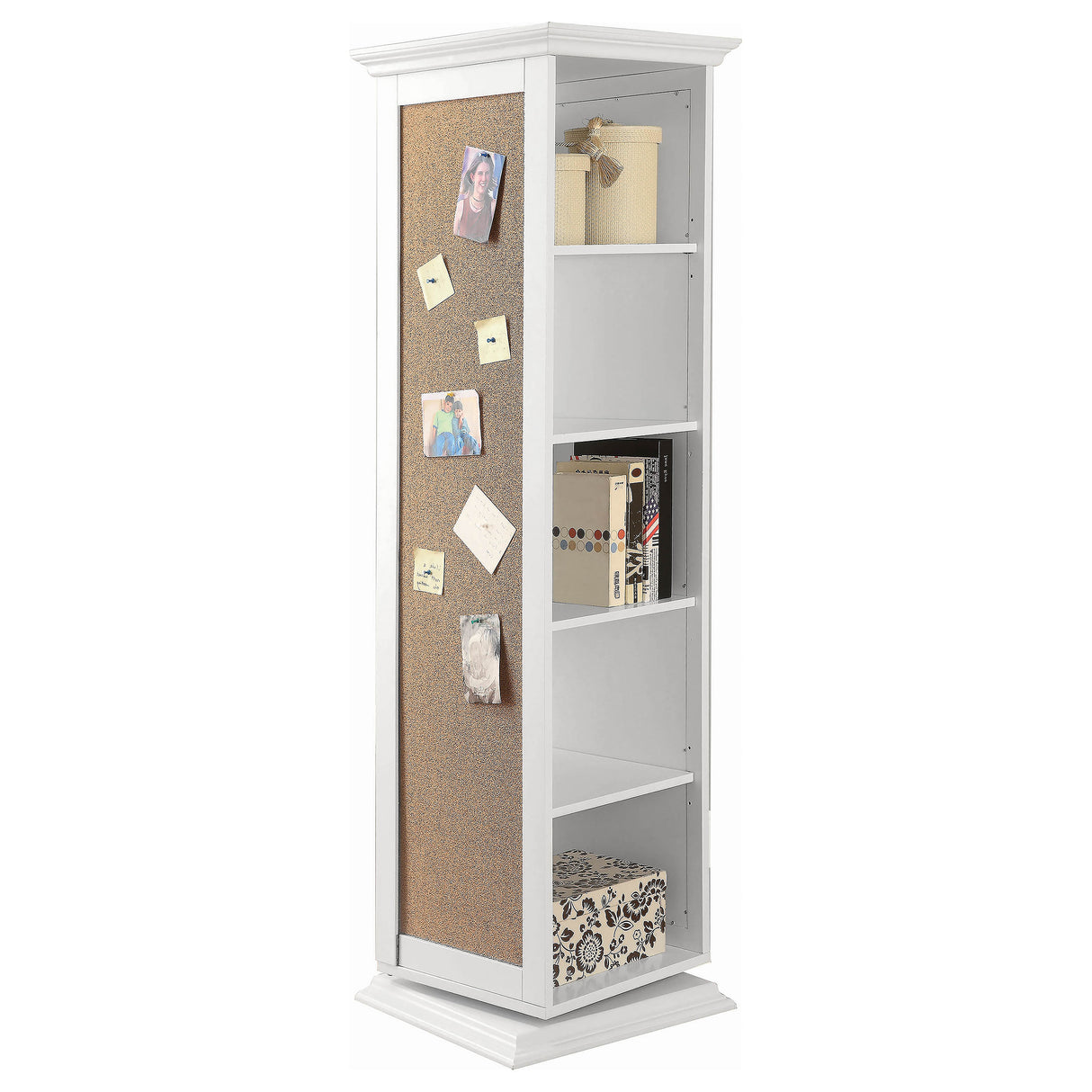 Robinsons Swivel Accent Cabinet With Cork Board White