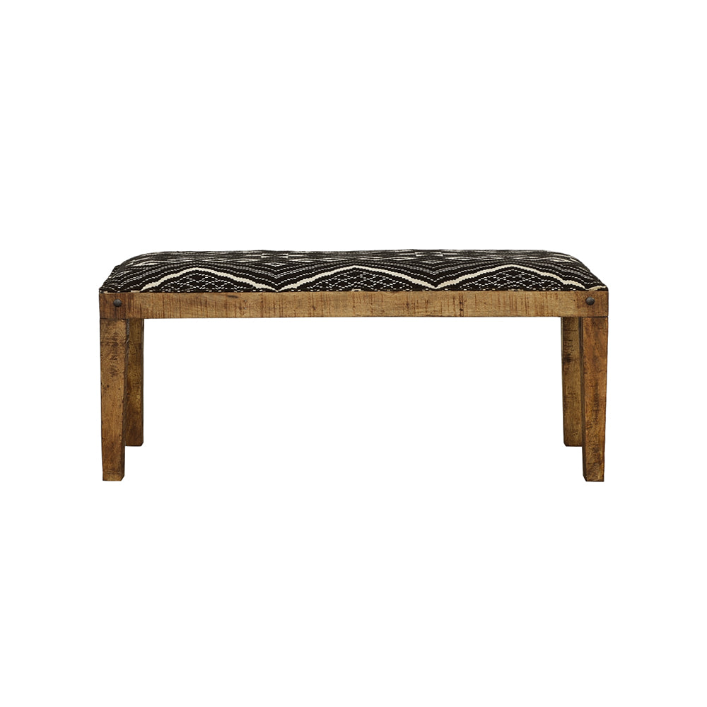 Lamont Rectangular Upholstered Bench Natural And Navy