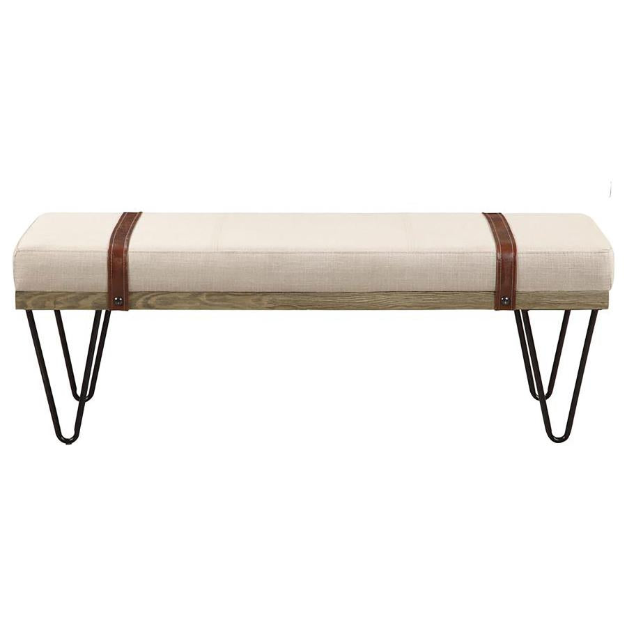 Austin Upholstered Bench Beige And Black