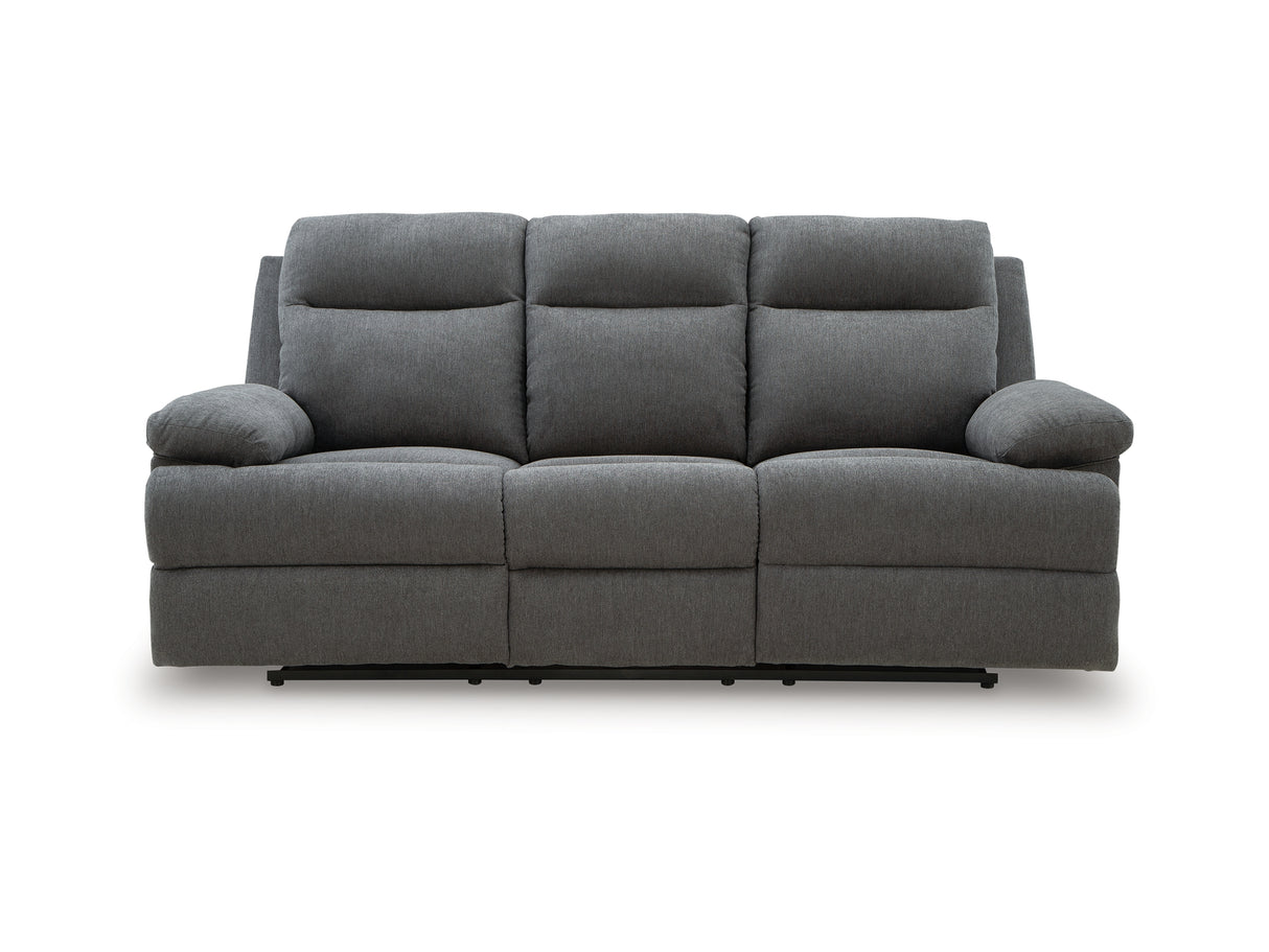 Side-Swipe Reclining Sofa with Drop Down Table