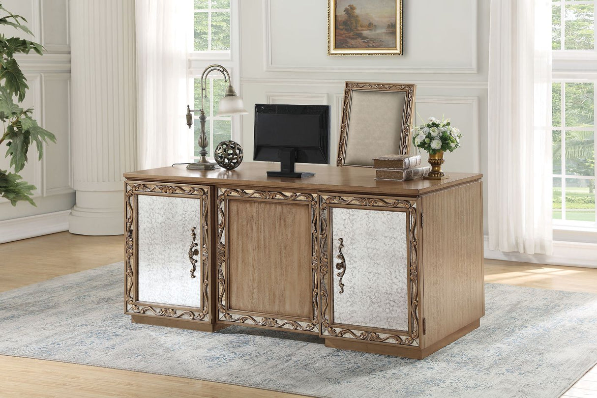 Orianne Antique Gold Finish Executive Desk