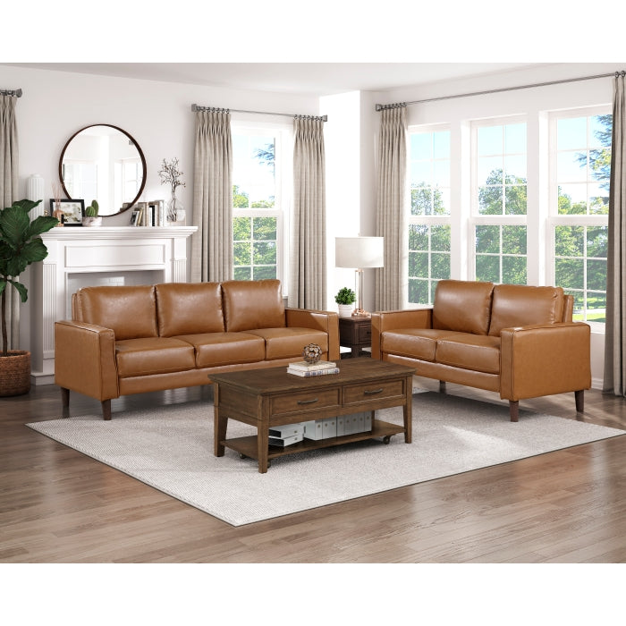 Malcolm Brown Faux Leather Sofa