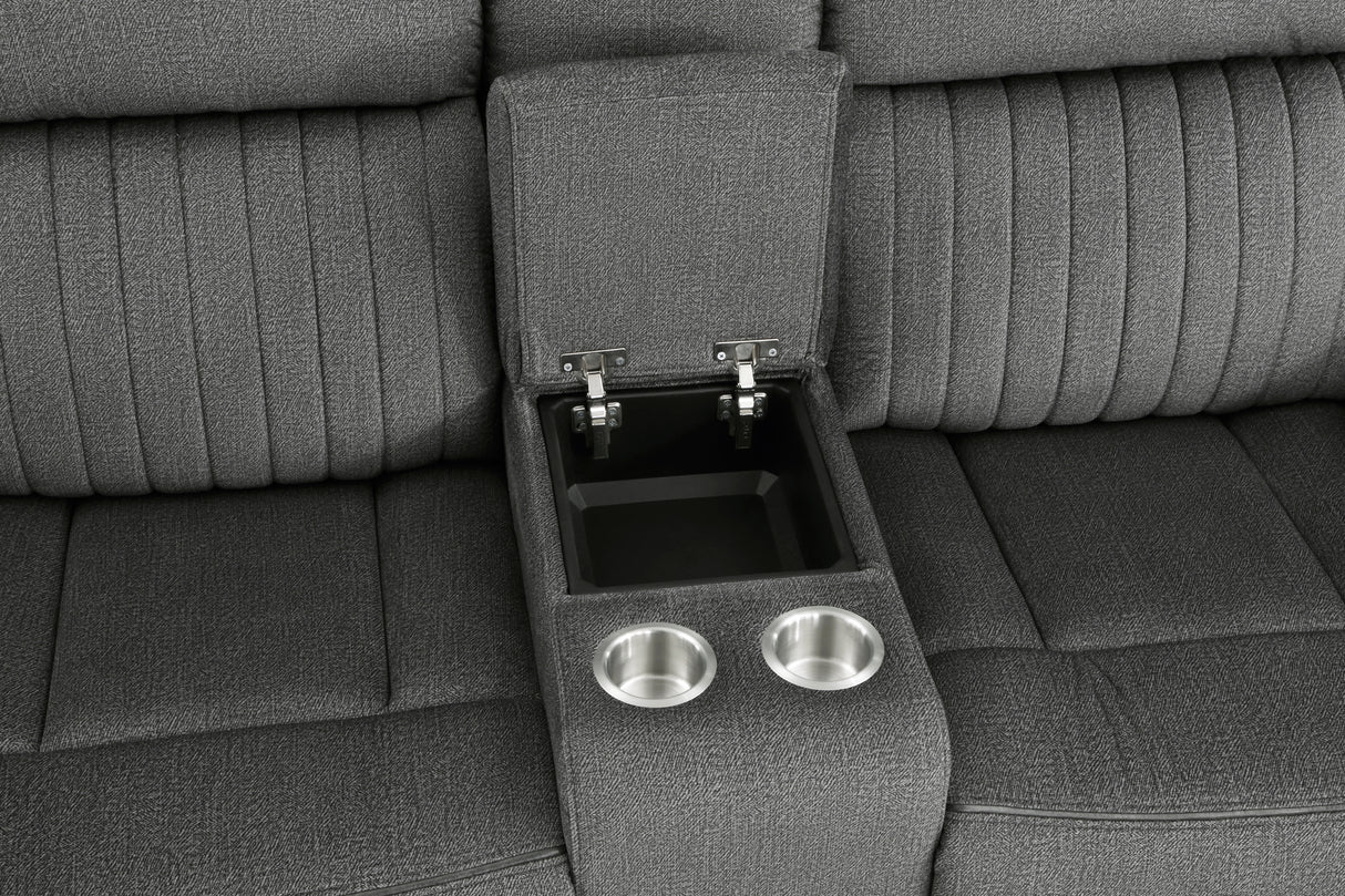 Brennen Charcoal Power Double Reclining Loveseat