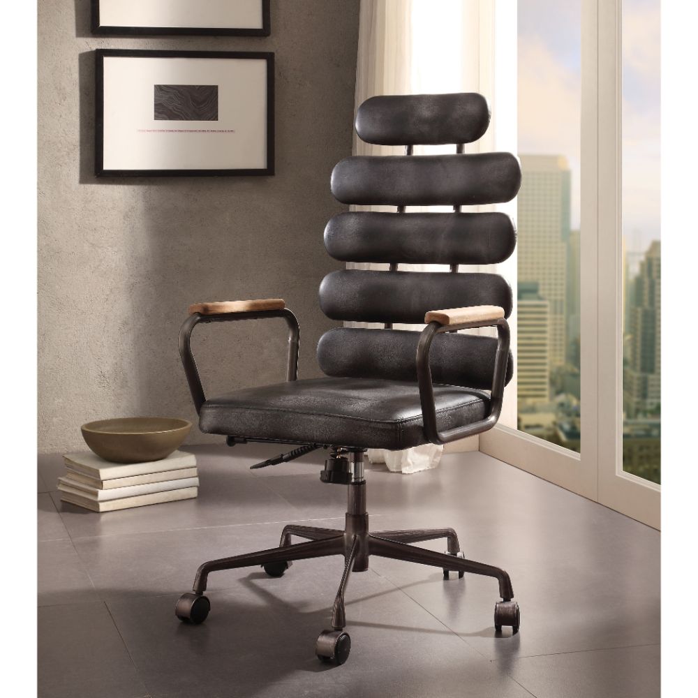 Calan Vintage Black Top Grain Leather Executive Office Chair