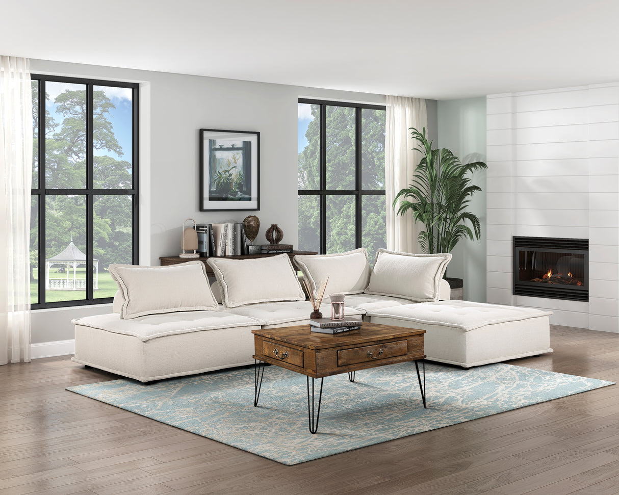 Inman Beige Boucle Modular Accent Chair