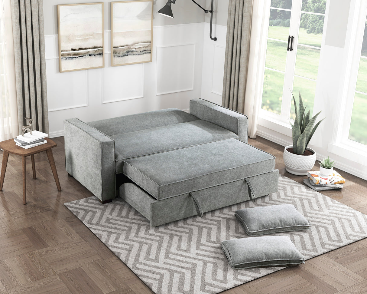 Alta Gray Convertible Studio Sofa with Pull-out Bed