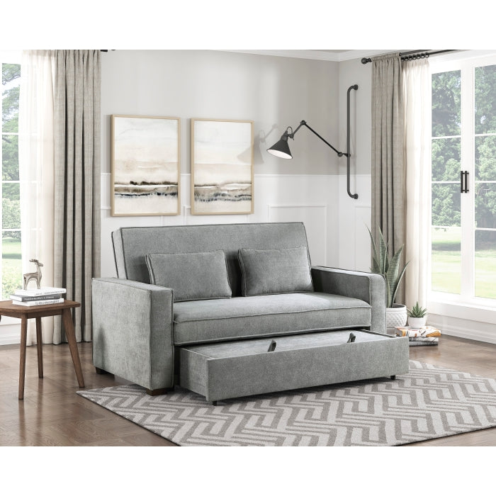 Alta Gray Convertible Studio Sofa with Pull-out Bed