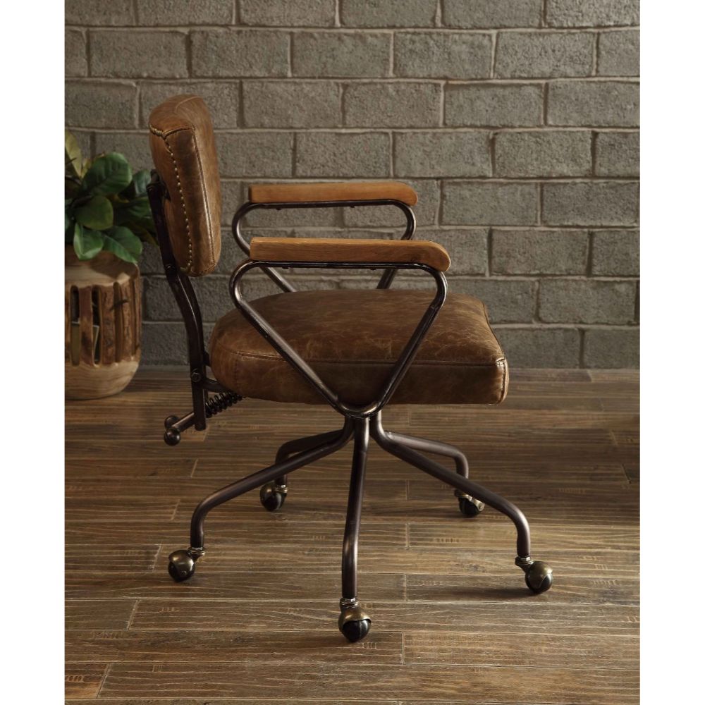 Hallie Vintage Whiskey Top Grain Leather Executive Office Chair