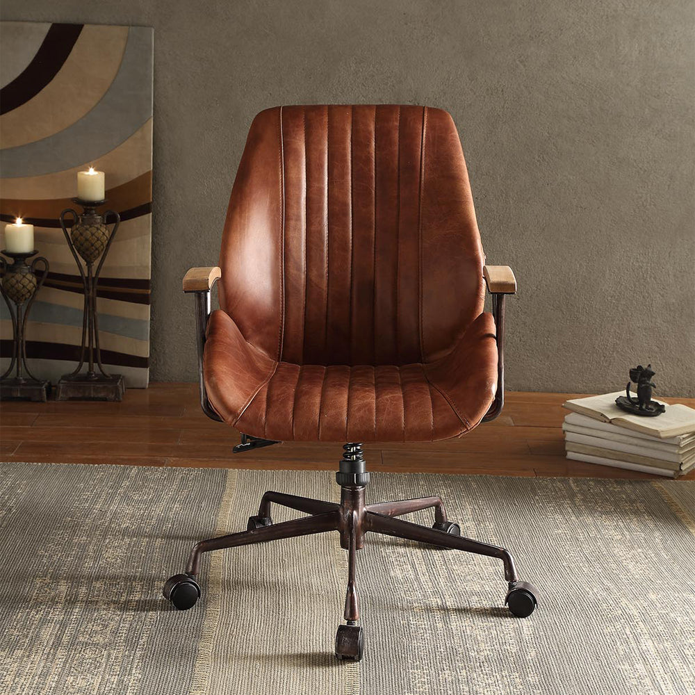 Hamilton Cocoa Top Grain Leather Executive Office Chair