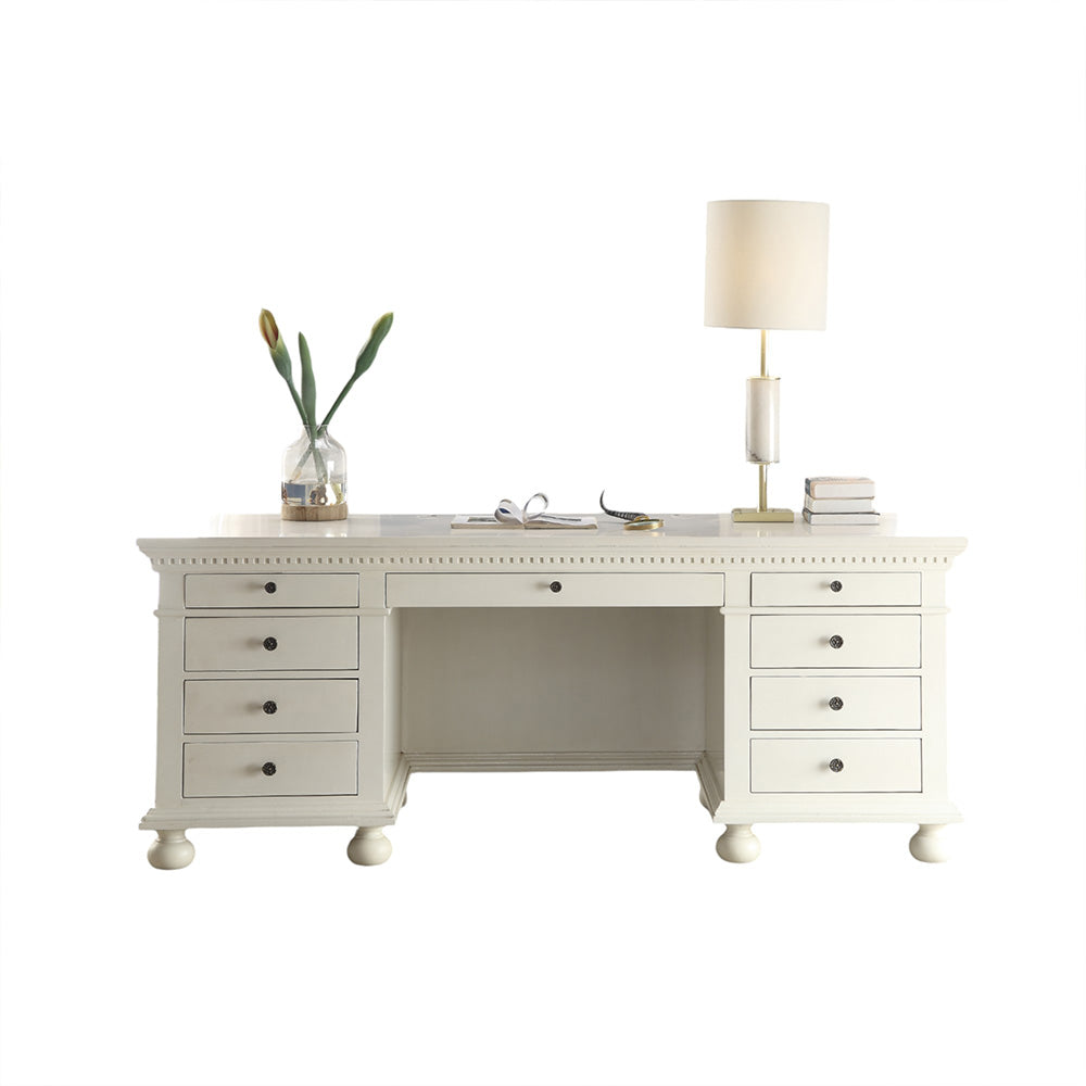 Gustave Cream Finish Executive Desk