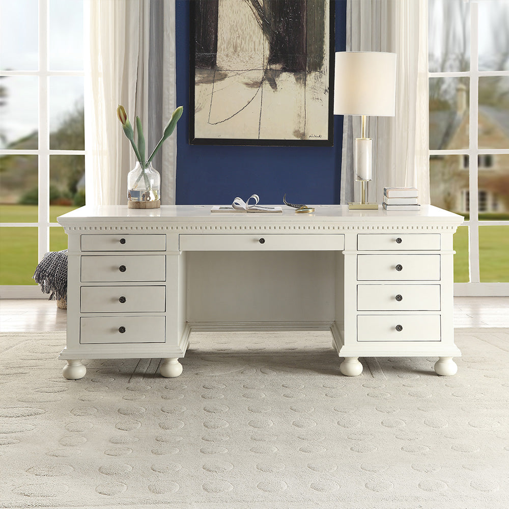 Gustave Cream Finish Executive Desk