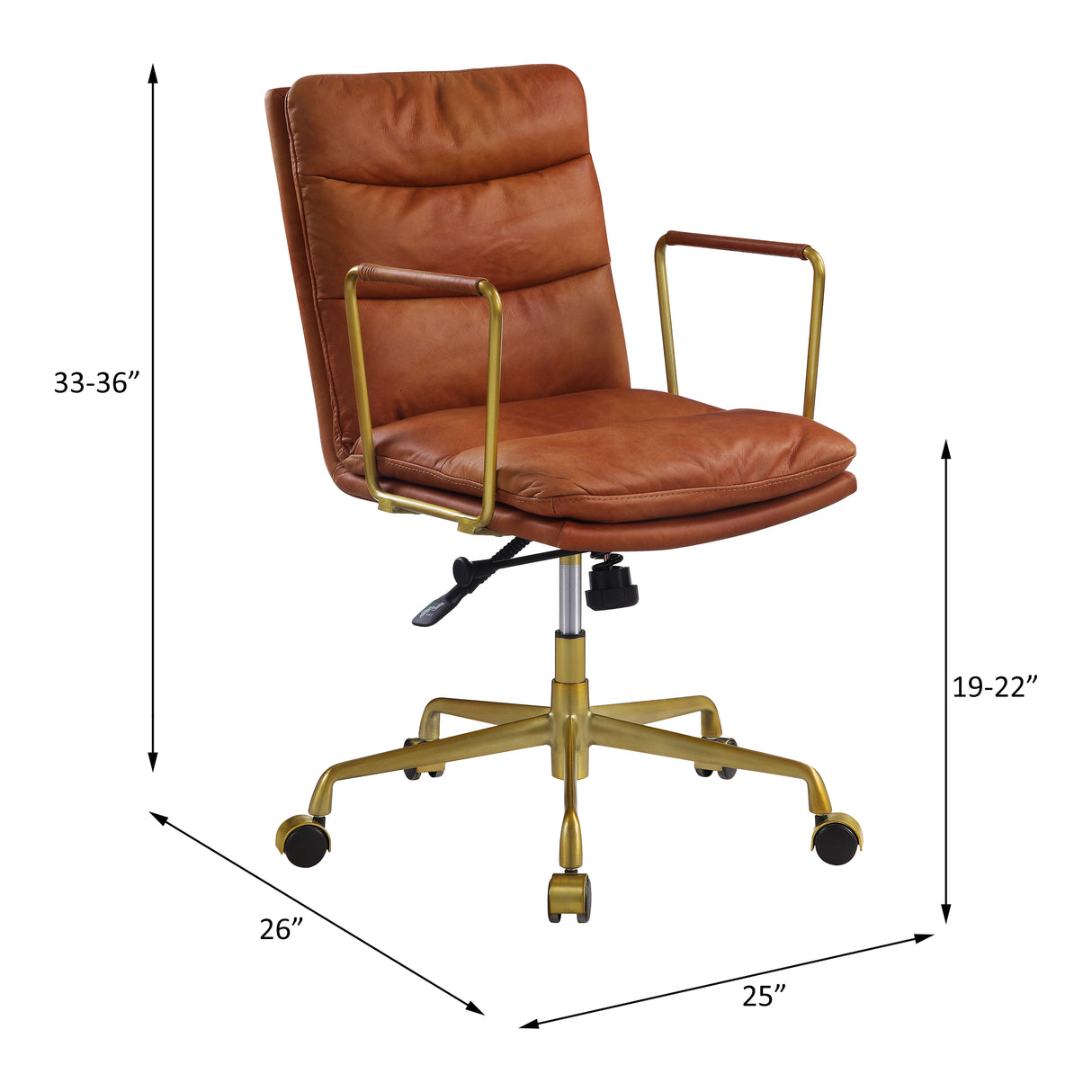 Dudley Rust Top Grain Leather Executive Office Chair