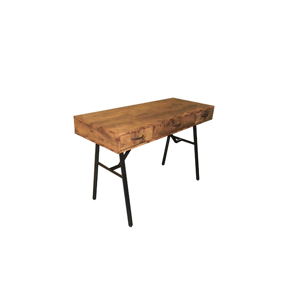 Jalia Rustic Oak & Black Finish Desk